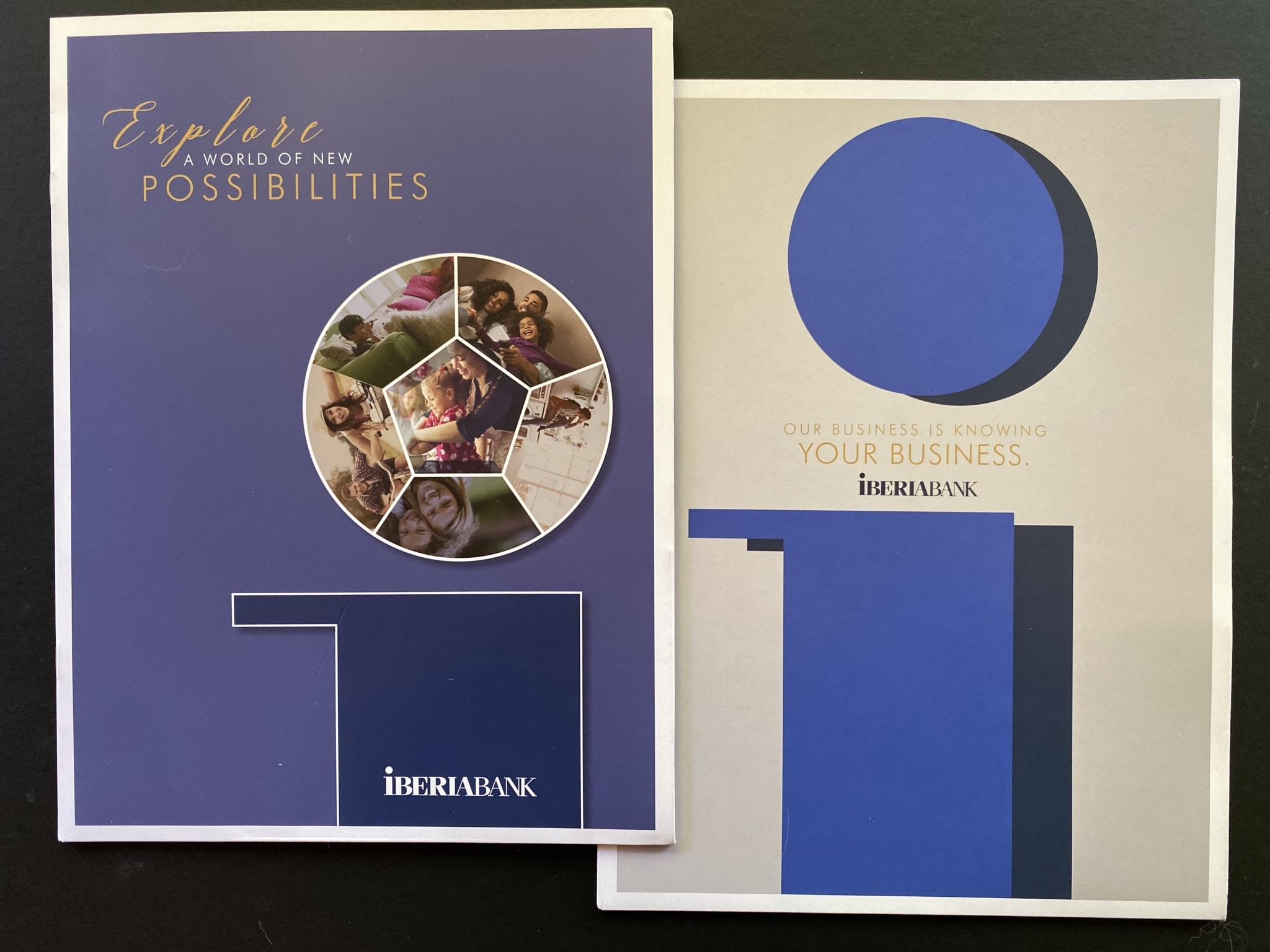 Image of IBERIABANK marketing materials.
