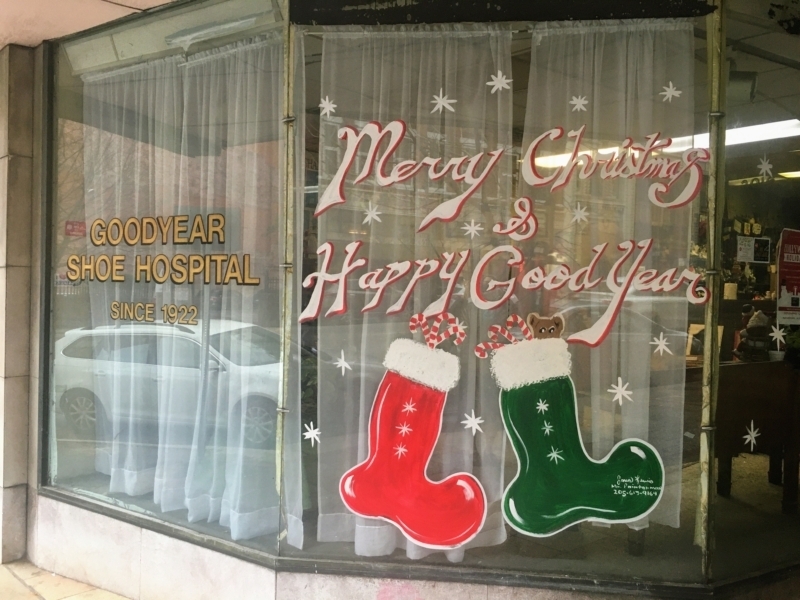 Goodyear Shoe Hospital, Java Lewis' Christmas windows
