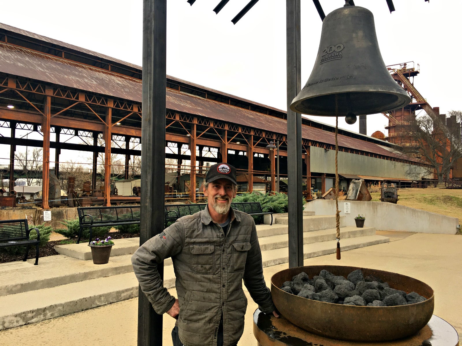 Marshall Christie of Sloss Metal Arts with the Alabama Bicentennial Children's Bell