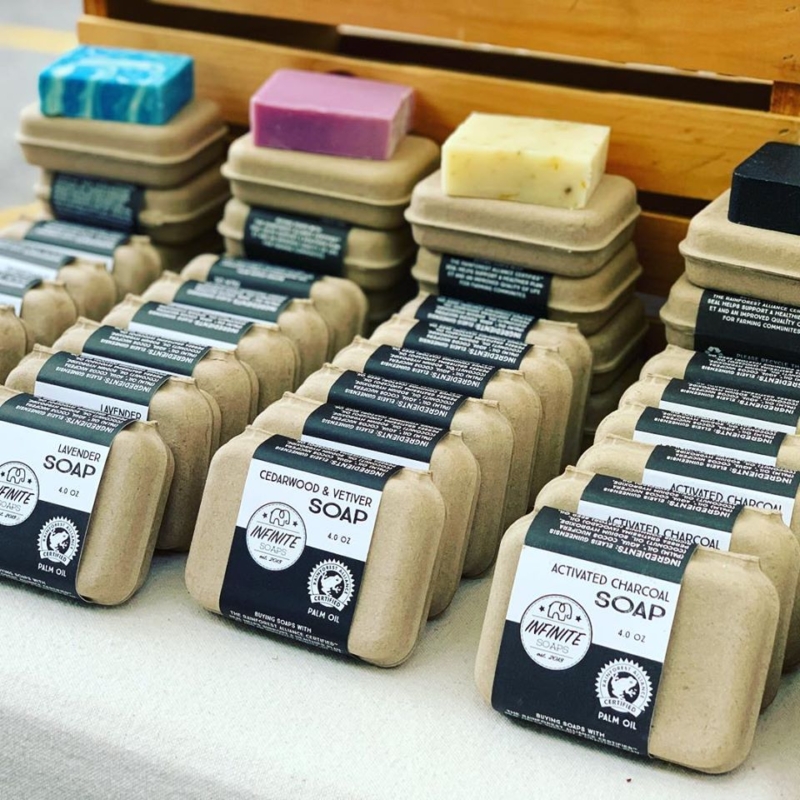 soaps at Pepper Place indoor farmers market