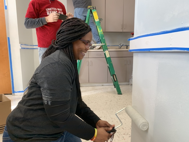 United Way Hands On and Enterprise team up on MLK Day to create a coffee shop at McCoy Center