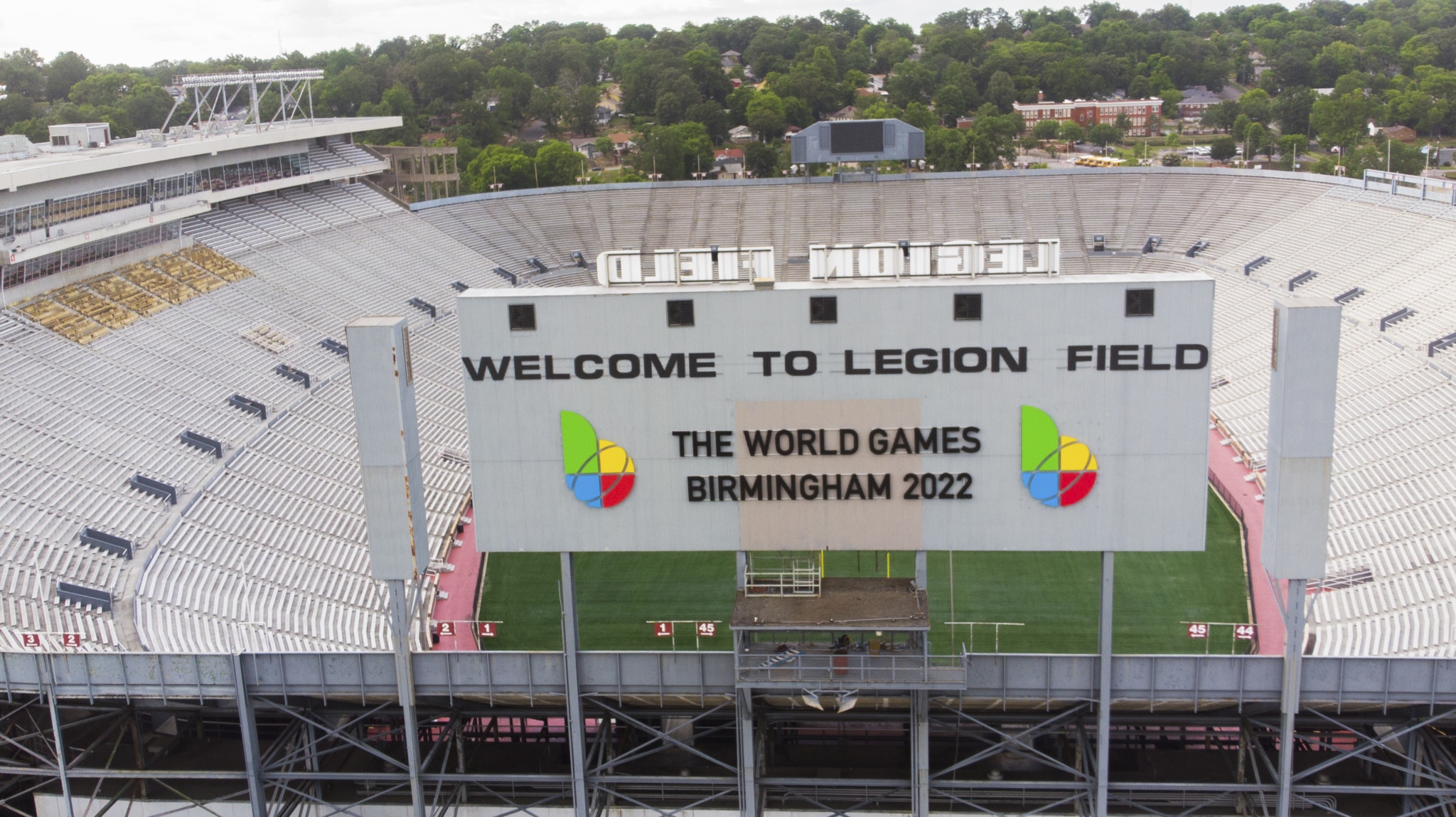 new signs for a big sporting event in Birmingham