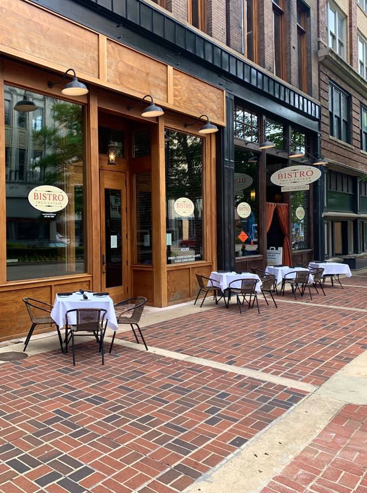 Bistro Two Eighteen 3 20th St. block closed off for "Eat in the Streets" Aug. 21-22—live music, movies + food