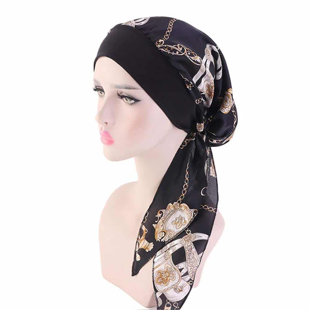Local high school student honors his father's legacy + creates organization to assist cancer patients 4 Head wrap offered by The Cool Cat Club