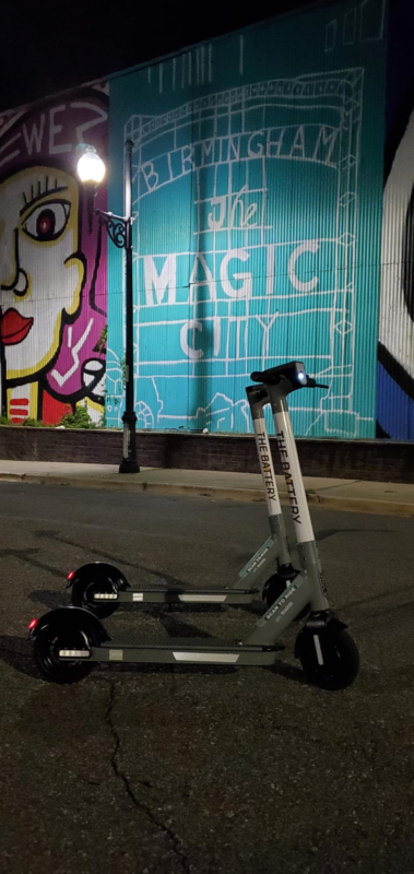 Photo of The Battery scooters by The Magic City mural