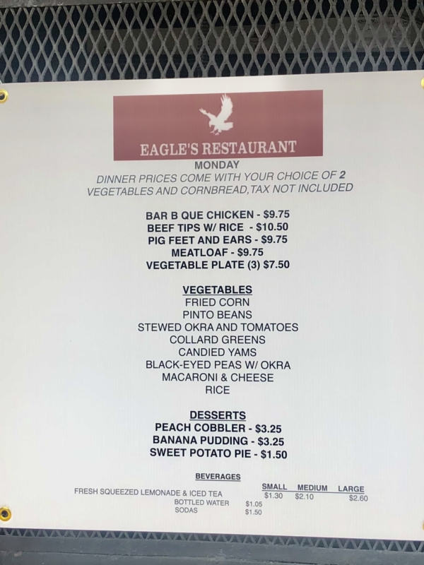 Eagles 2 menu Need a soul food fix? Legendary Eagle’s Restaurant is back