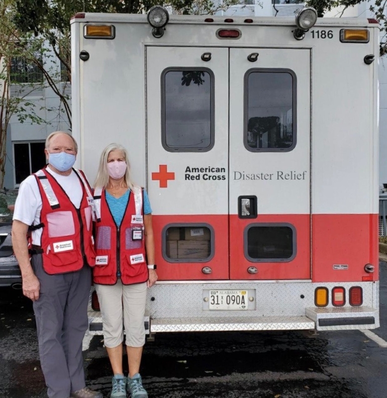 Two American Red Cross volunteers in Birmingham, Alabama