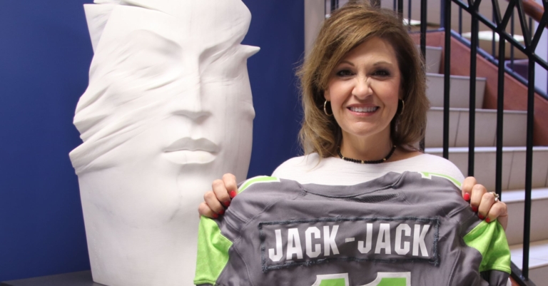 UAB football players wearing names of Children’s Harbor kids’ names on their backs