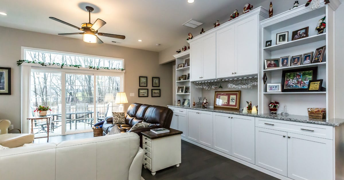 5 ways decluttering with Closets by Design can help you get ready for the holidays now 1 A home organized with built-ins from Closets by Design and also holiday decorations - you can get busy decluttering now