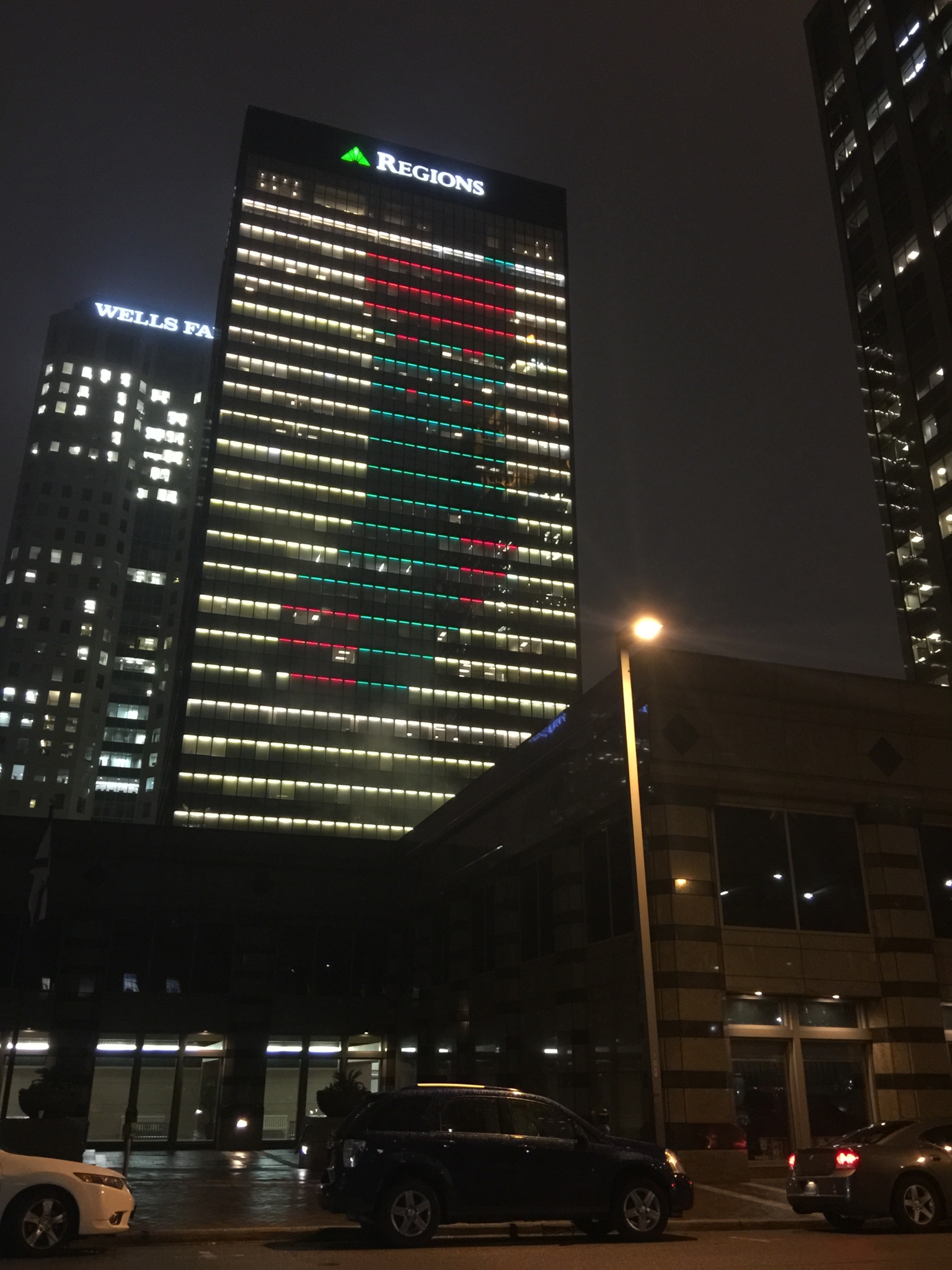 A Birmingham tradition. Regions Bank holiday lights are back! (Photos) 2 Regions Center Stocking From North Side A Birmingham tradition. Regions Bank holiday lights are back! (Photos)