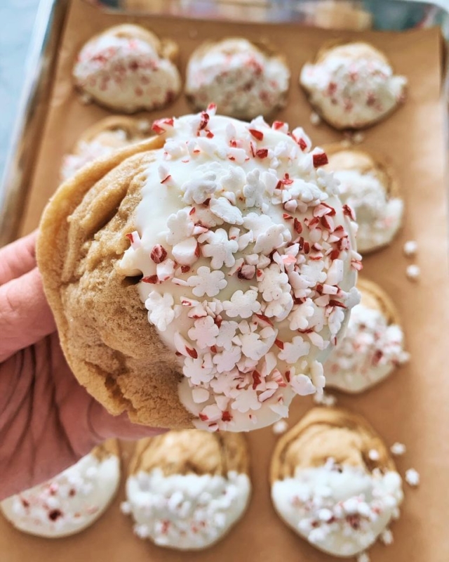 13 local peppermint products mint for you this winter 13 Cookie Fix's brown butter blondie dipped in white chocolate and crushed peppermints