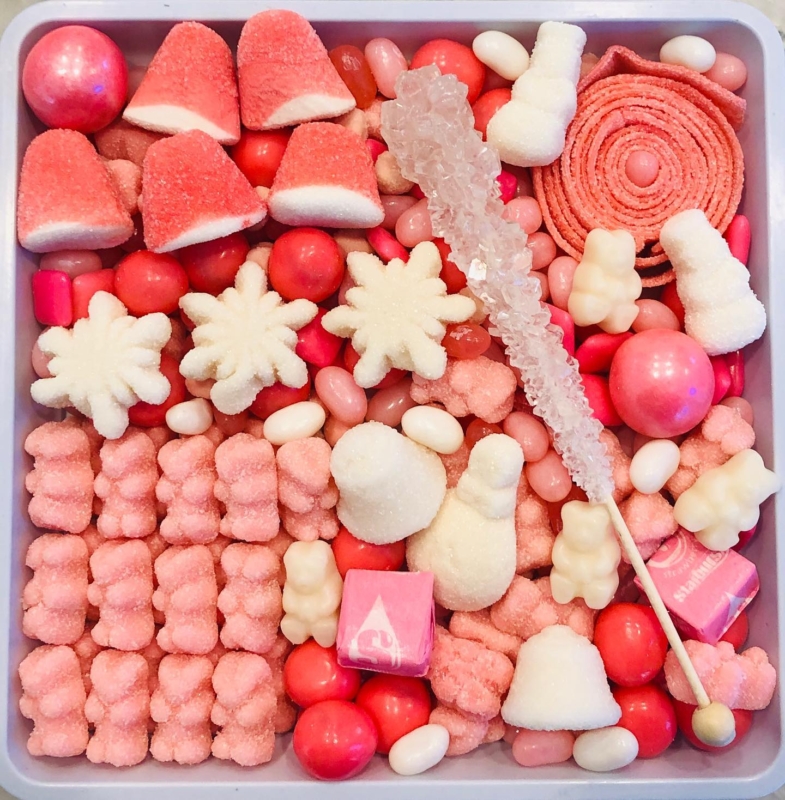 Pink candy tray from Sugar Inc