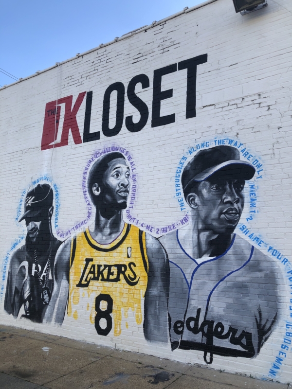 A. Nichel mural of Nipsey Hussle, Kobe Bryant and Chadwick Boseman