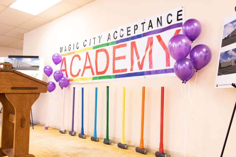 Inside the Magic City Acceptance Academy prior to the wall-breaking