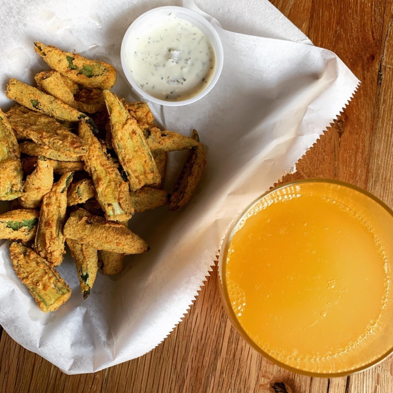 Fried okra from Local 39 - Birmingham takeout for the Big Game