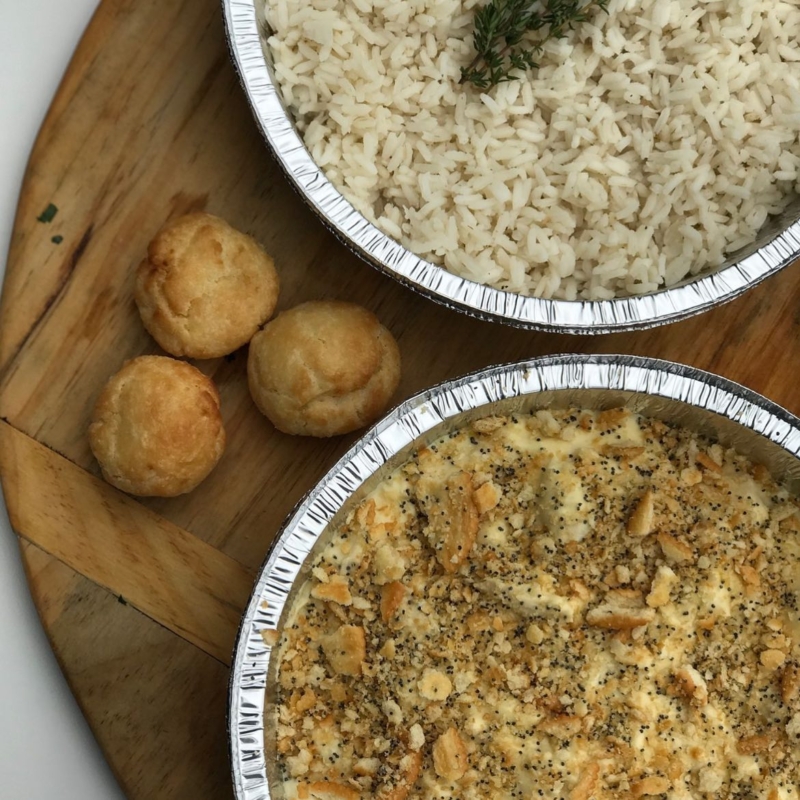 Ashley Mac's poppyseed chicken casserole - Birmingham takeout for The Big Game