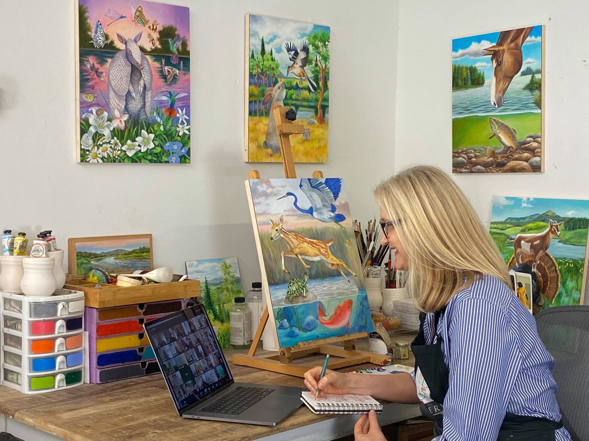 5 spots offering workshops and art classes in Birmingham now 12 Dori leading a painting lecture on Zoom