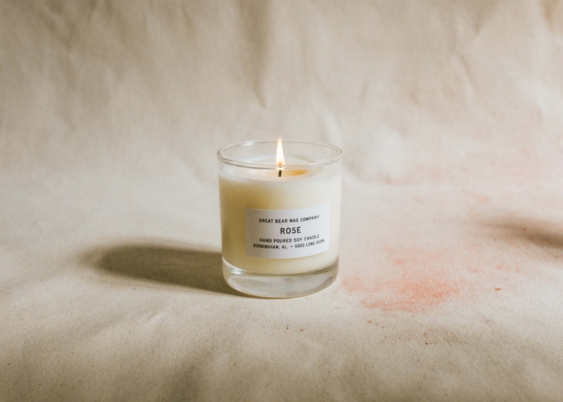 Rose candle from Great Bear Wax Company - floral products in Birmingham