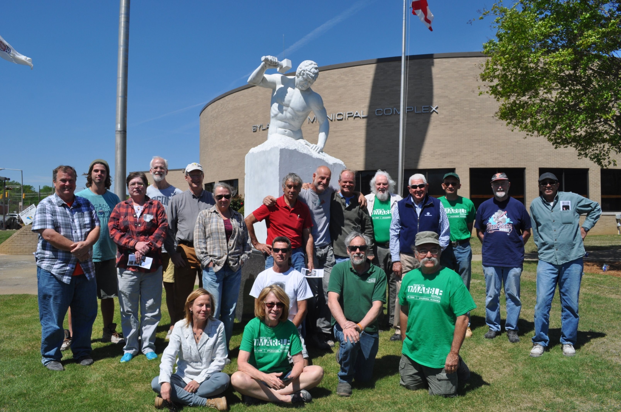 group of sculptors at Sylacauga Marble Festival