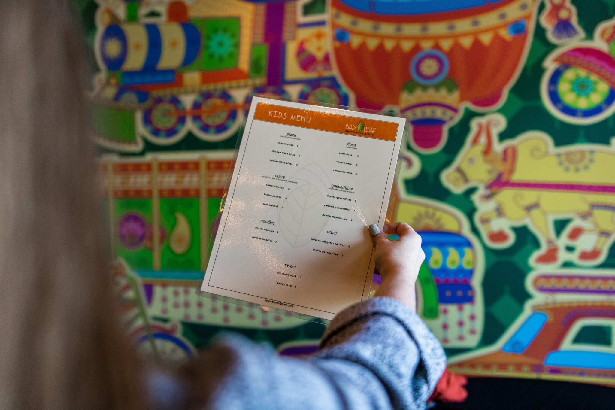Bay Leaf kids' menu