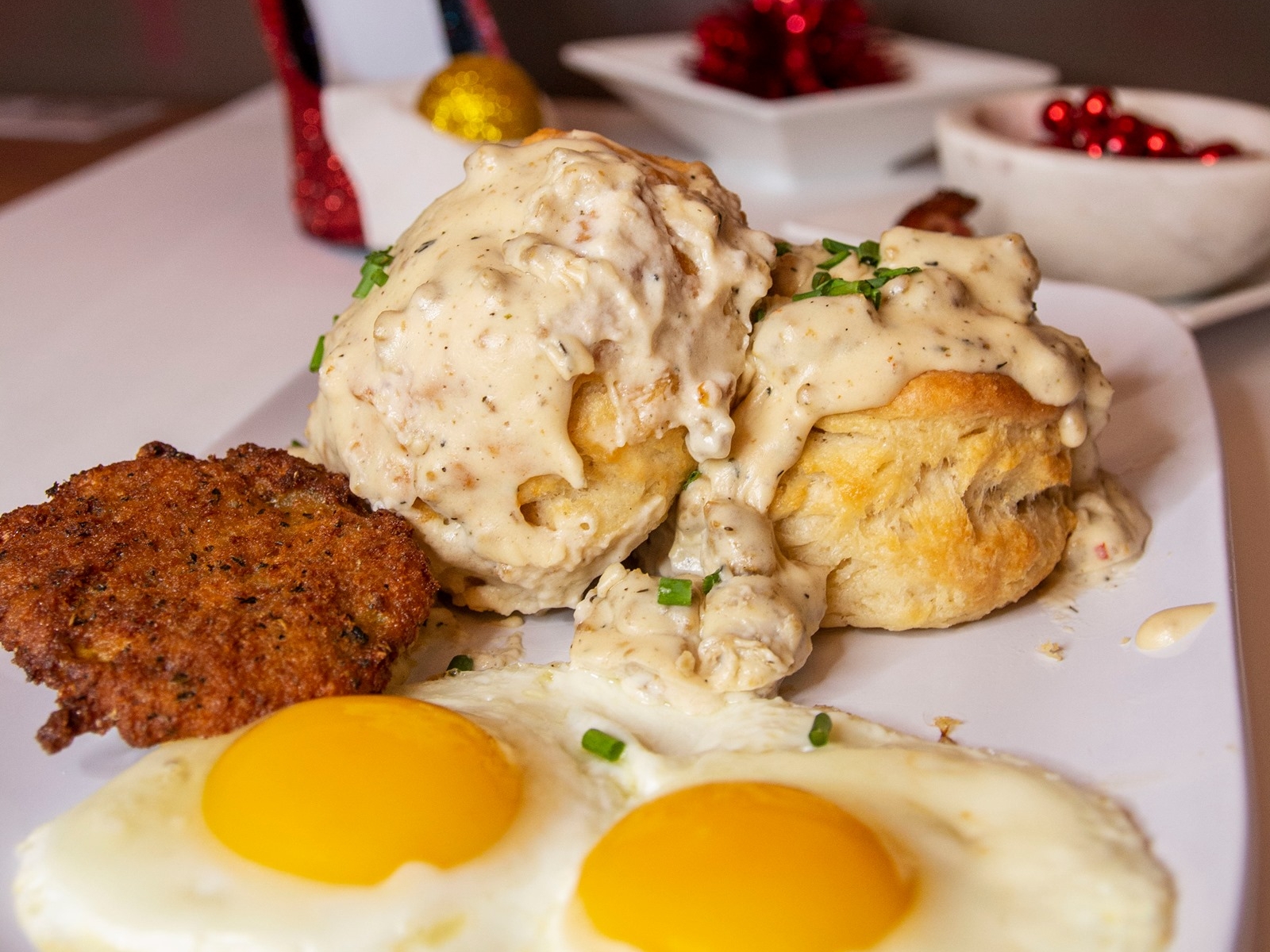 Ruby Sunshine biscuits and gravy