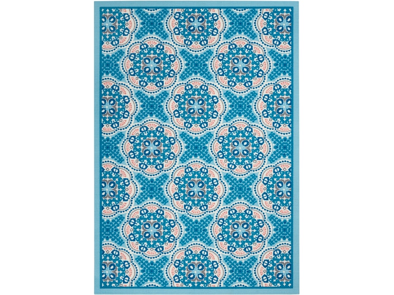 blue patterned rug