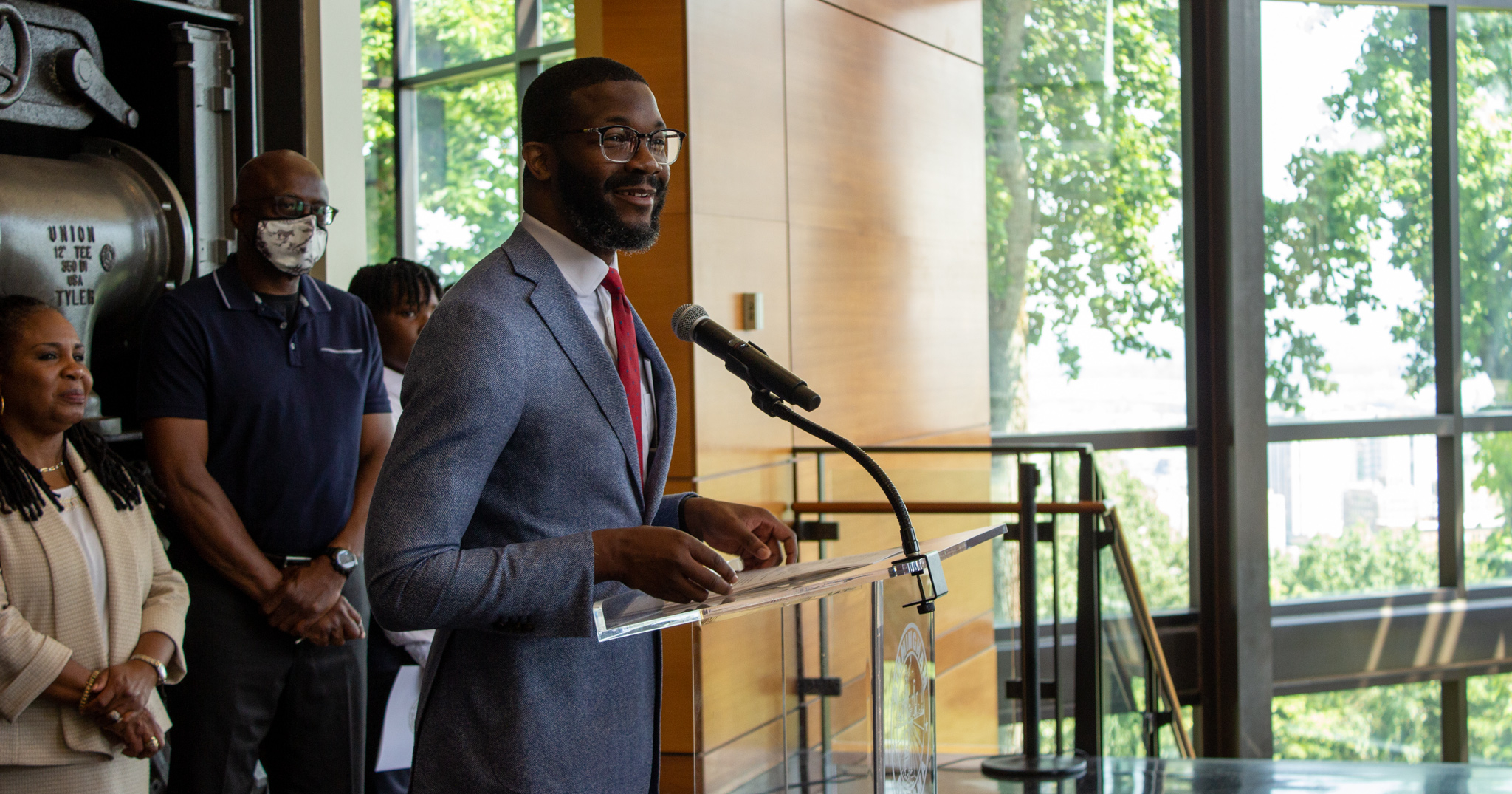 Mayor Woodfin is excited to celebrate Birmingham's 150th birthday all year! Photo by Libby Foster for Bham Now.