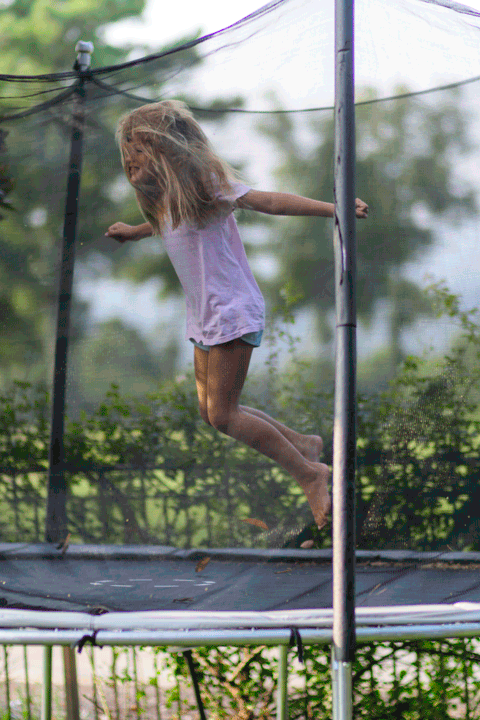 girl on trampoline