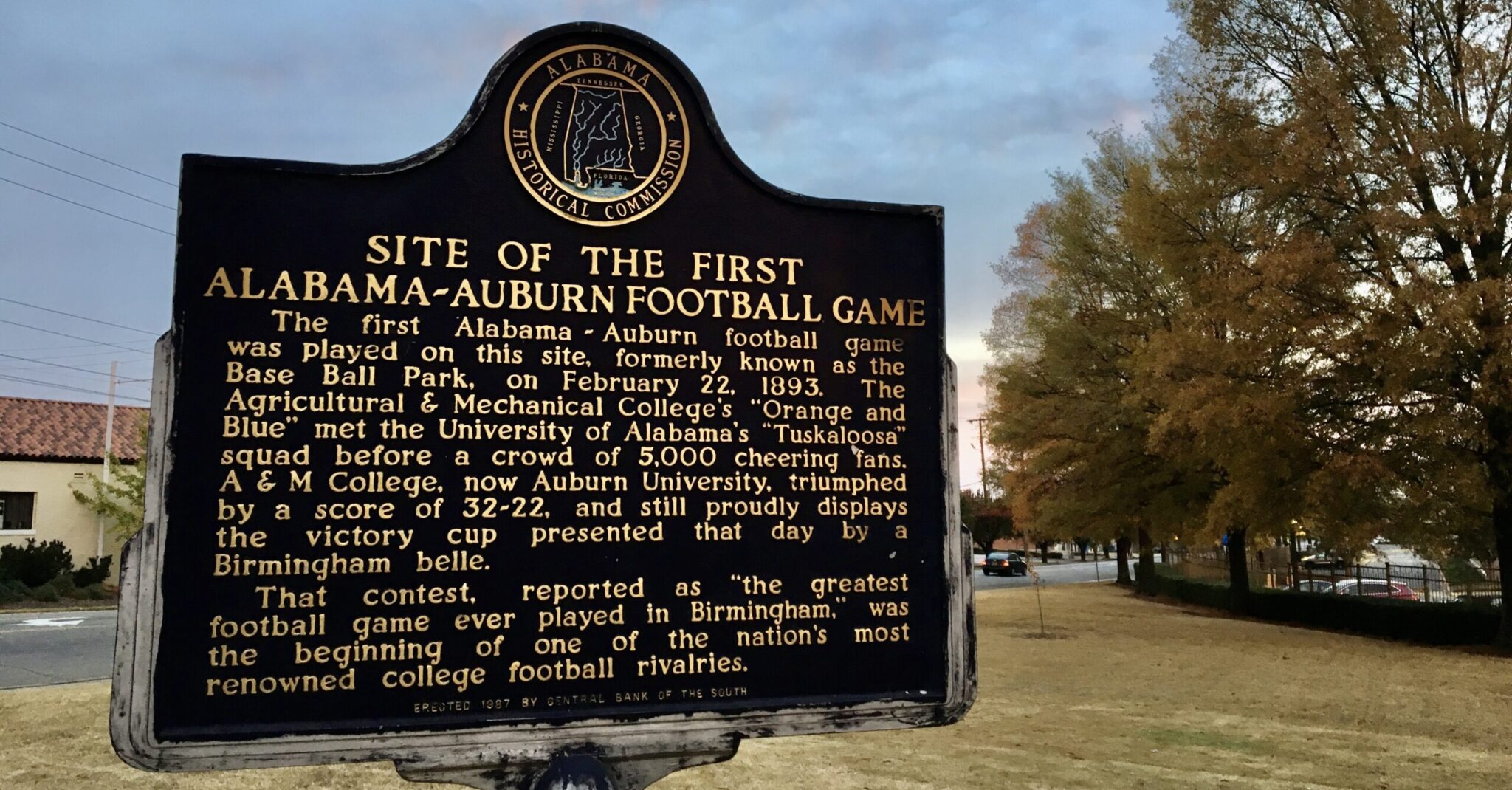 Where did the “First Alabama v. Auburn Game” Historical Marker go? Here’s the answer