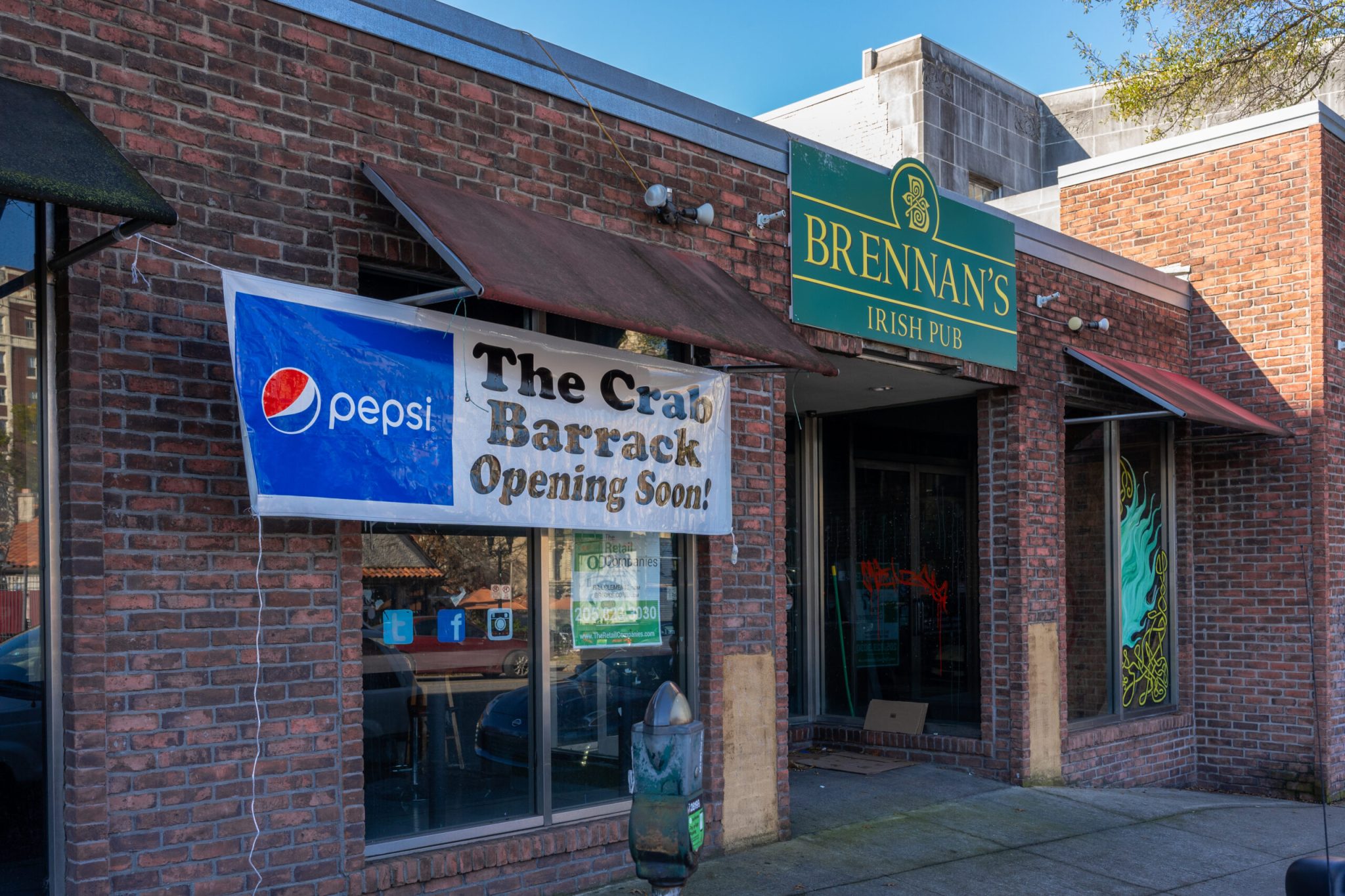 The Crab Barrack is replacing the iconic Brennan's Irish Pub. Magic City openings 