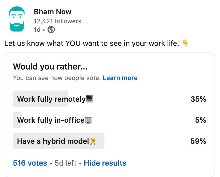 Remote work poll