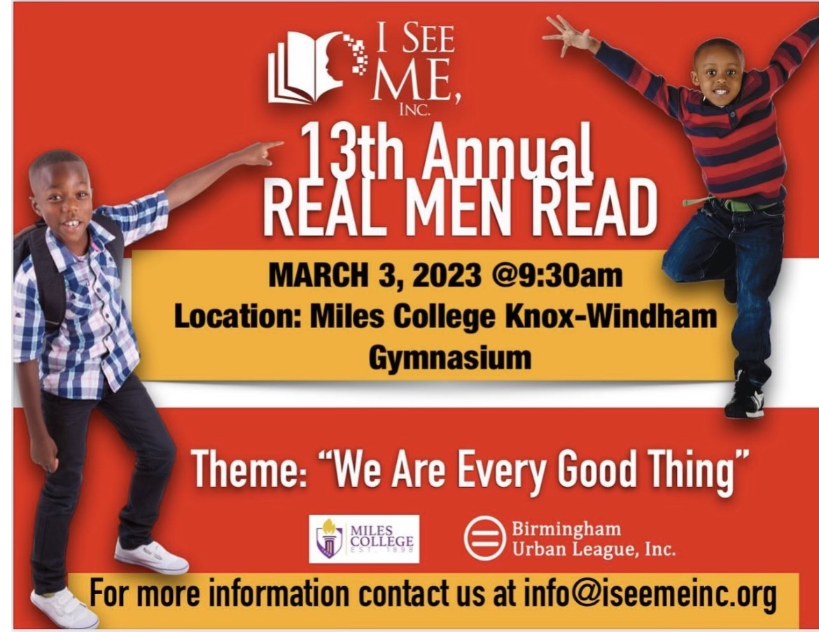 Real Men Read 2023 Flyer 13th annual Real Men Read event coming to Miles College this weekend