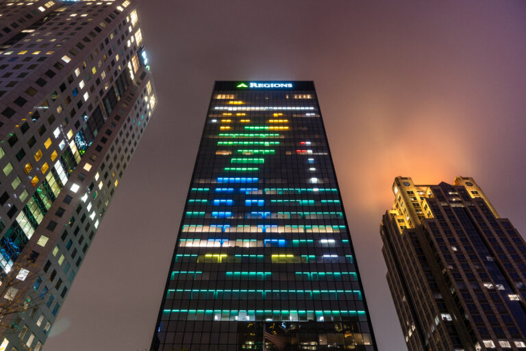 Regions Center in downtown Birmingham is “lit” for the Regions Tradition Golf Tournament [PHOTOS]