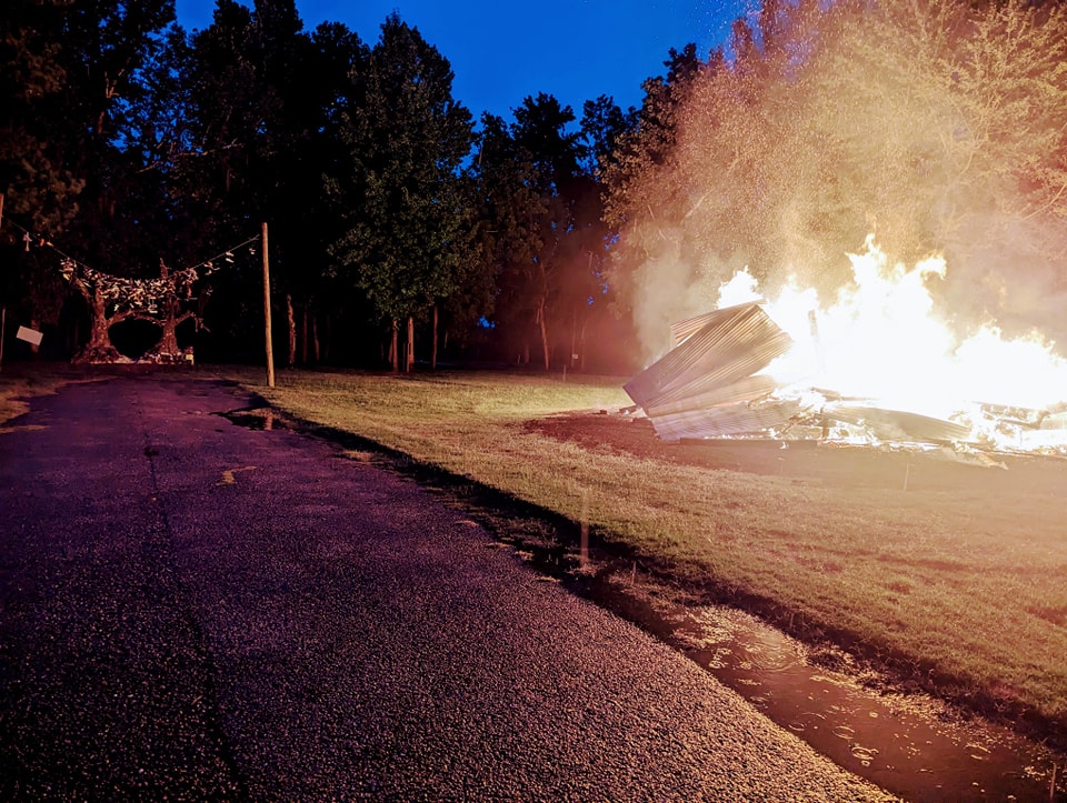 LIGHTNING STRIKES: Fire blazes at “Big Fish” prop movie house in Millbrook LIGHTNING STRIKES: Fire blazes at “Big Fish” prop movie house in Millbrook