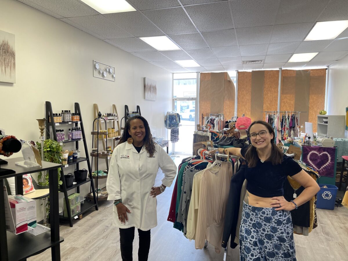 sarah and yolaine 2 Welcoming rEVOLVEr Resale and Yolaine’s Enhancing Skincare Products to Five Points South