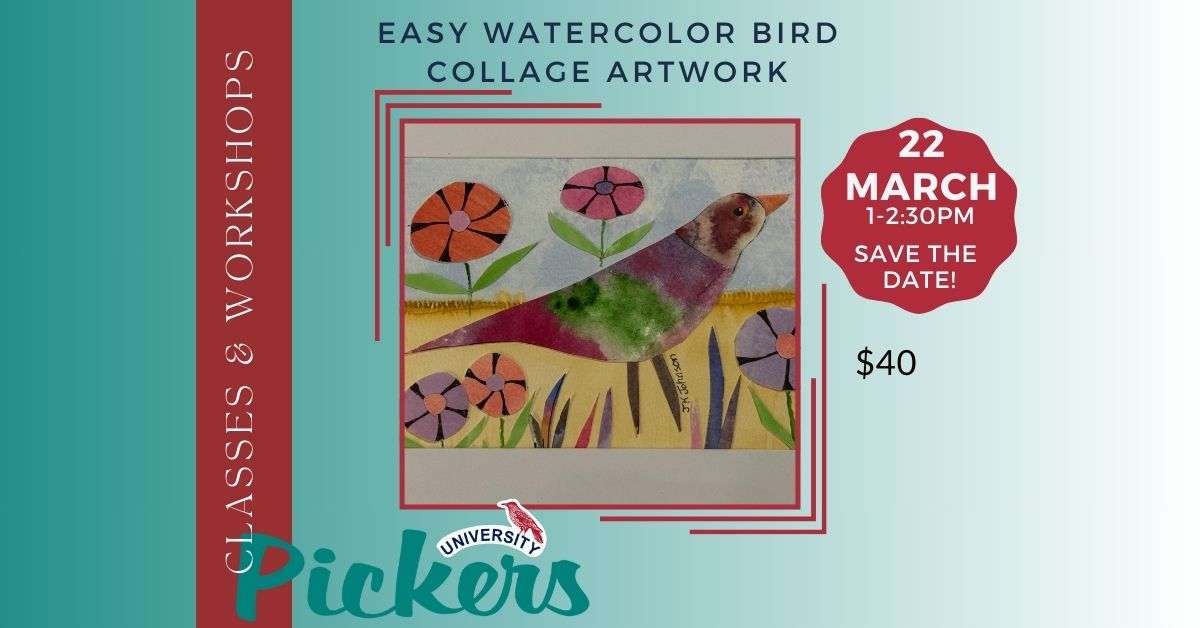 Easy Watercolor Bird Collage Artwork