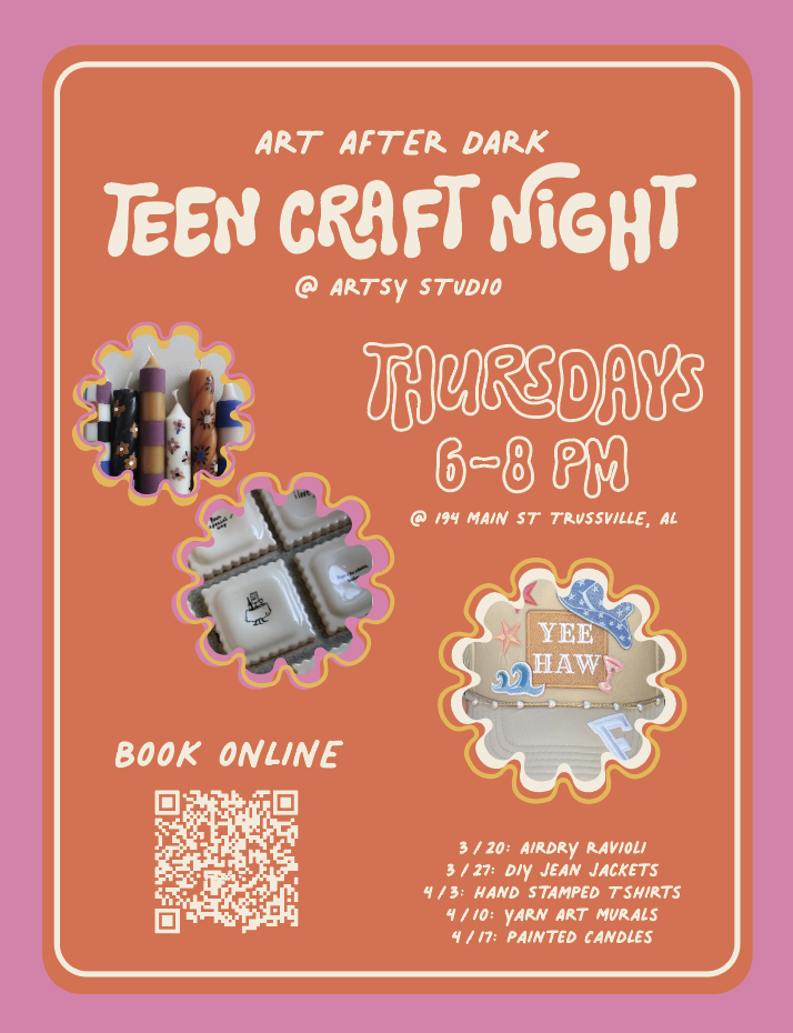 Art After Dark: Teen Craft Night at Artsy Studio Art After Dark: Teen Craft Night at Artsy Studio