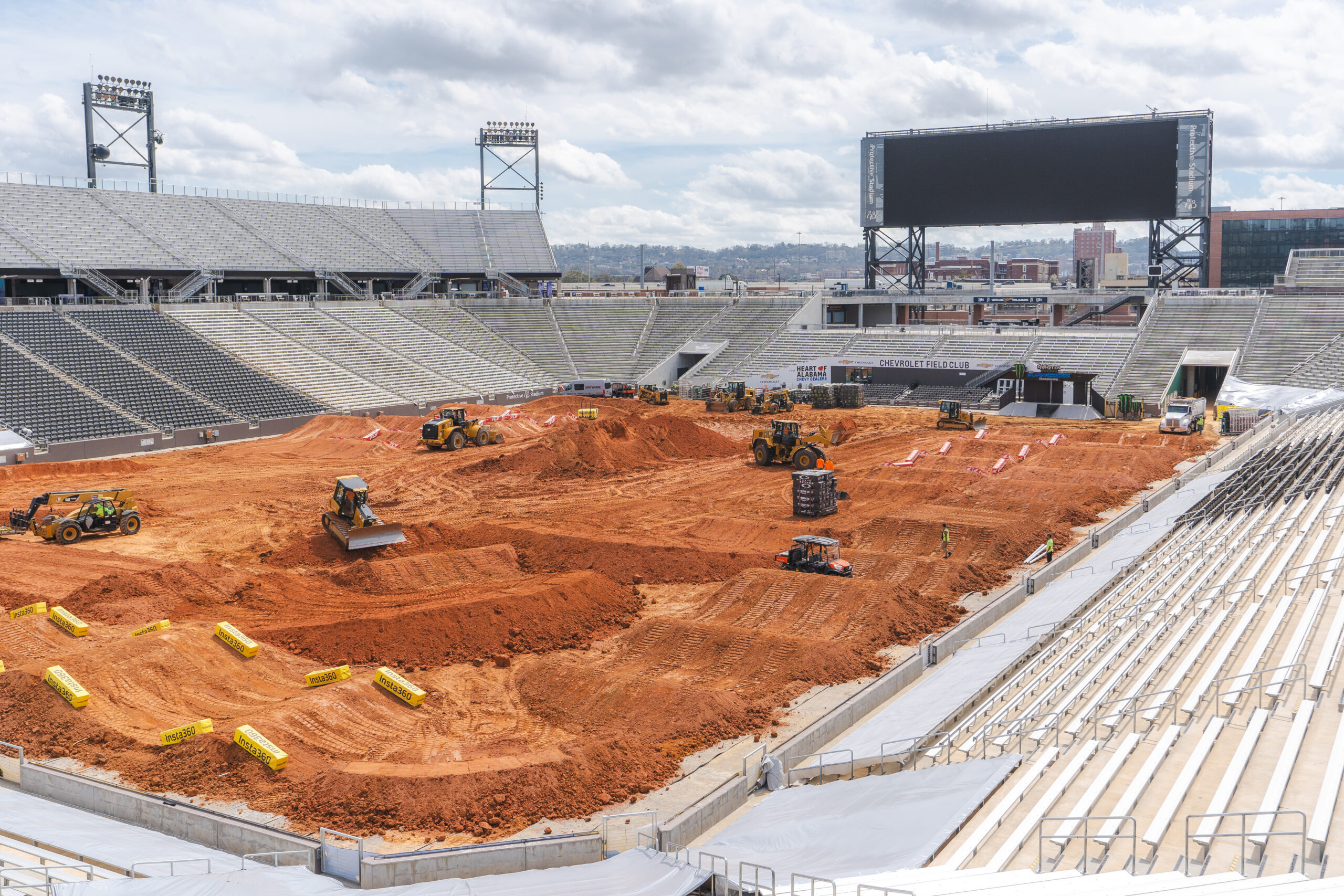 Protective Stadium filled with 9,200 tons of dirt for Supercross + Monster Jam events [PHOTOS]
