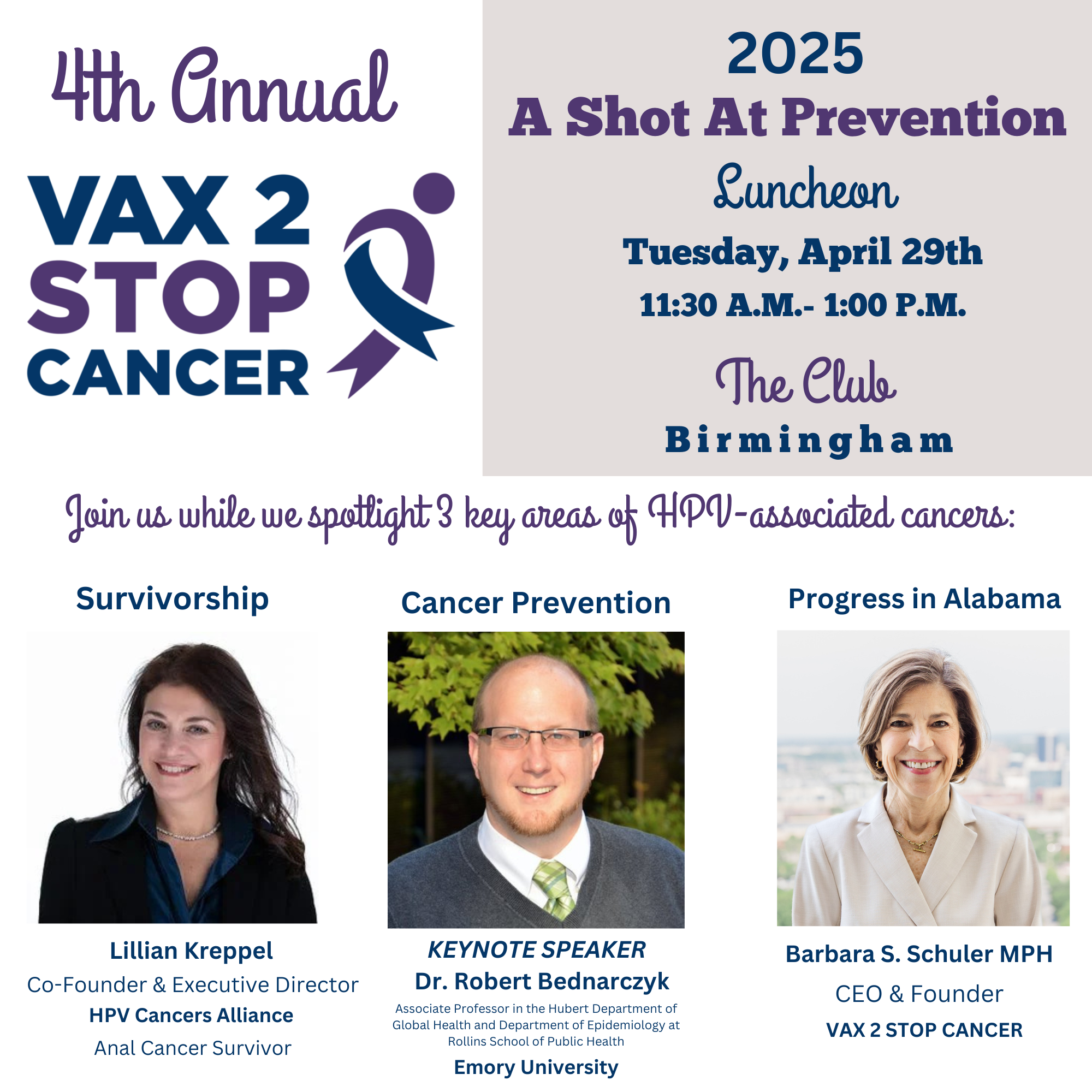 VAX 2 STOP CANCER’S 4th Annual ‘A Shot At Prevention’ Luncheon