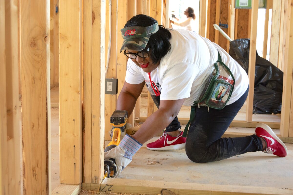 LaToya Cathéy volunteering with UWCA, Habitat for Humanity