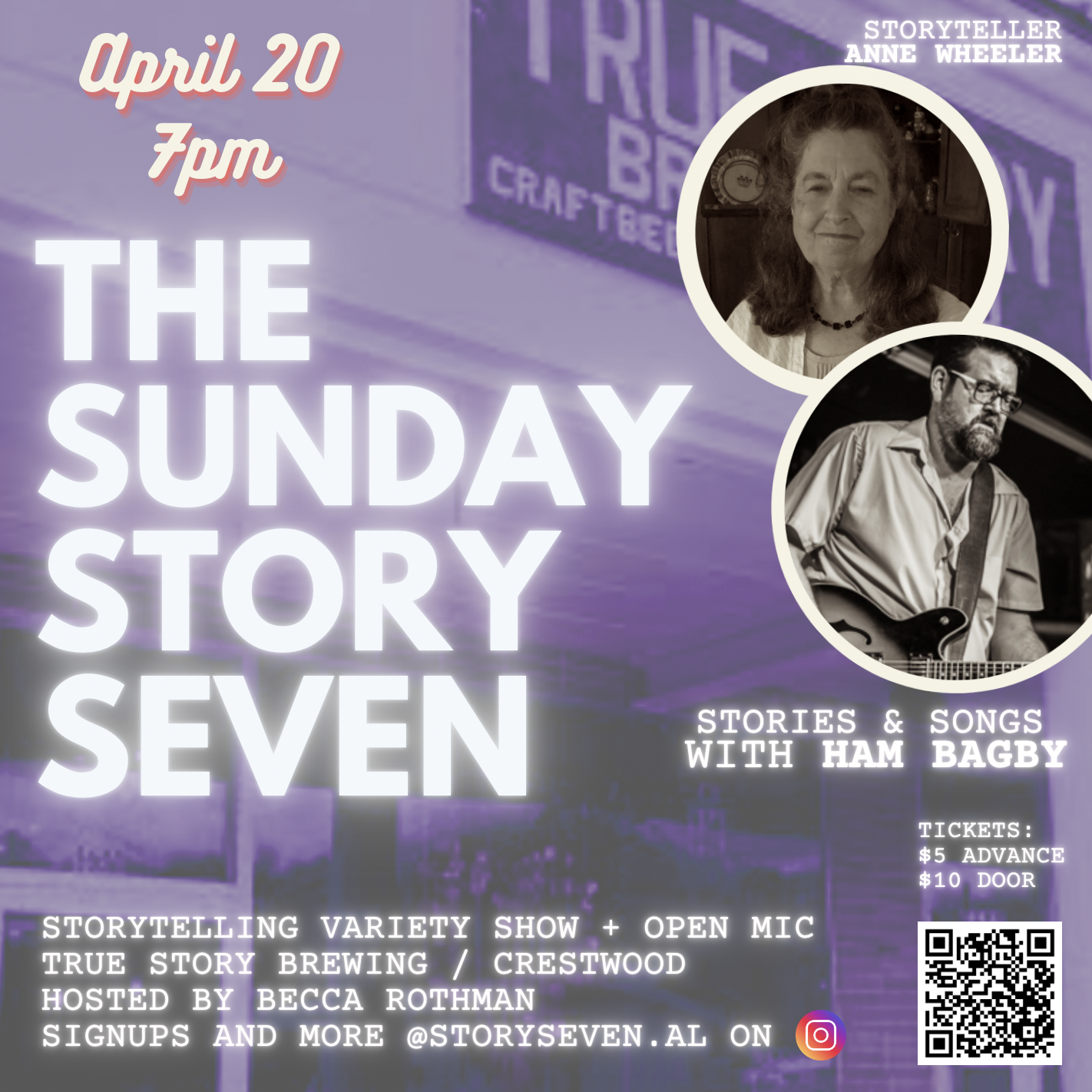 Sunday Story Seven – Storytelling Open Mic with special musical guest HAM BAGBY