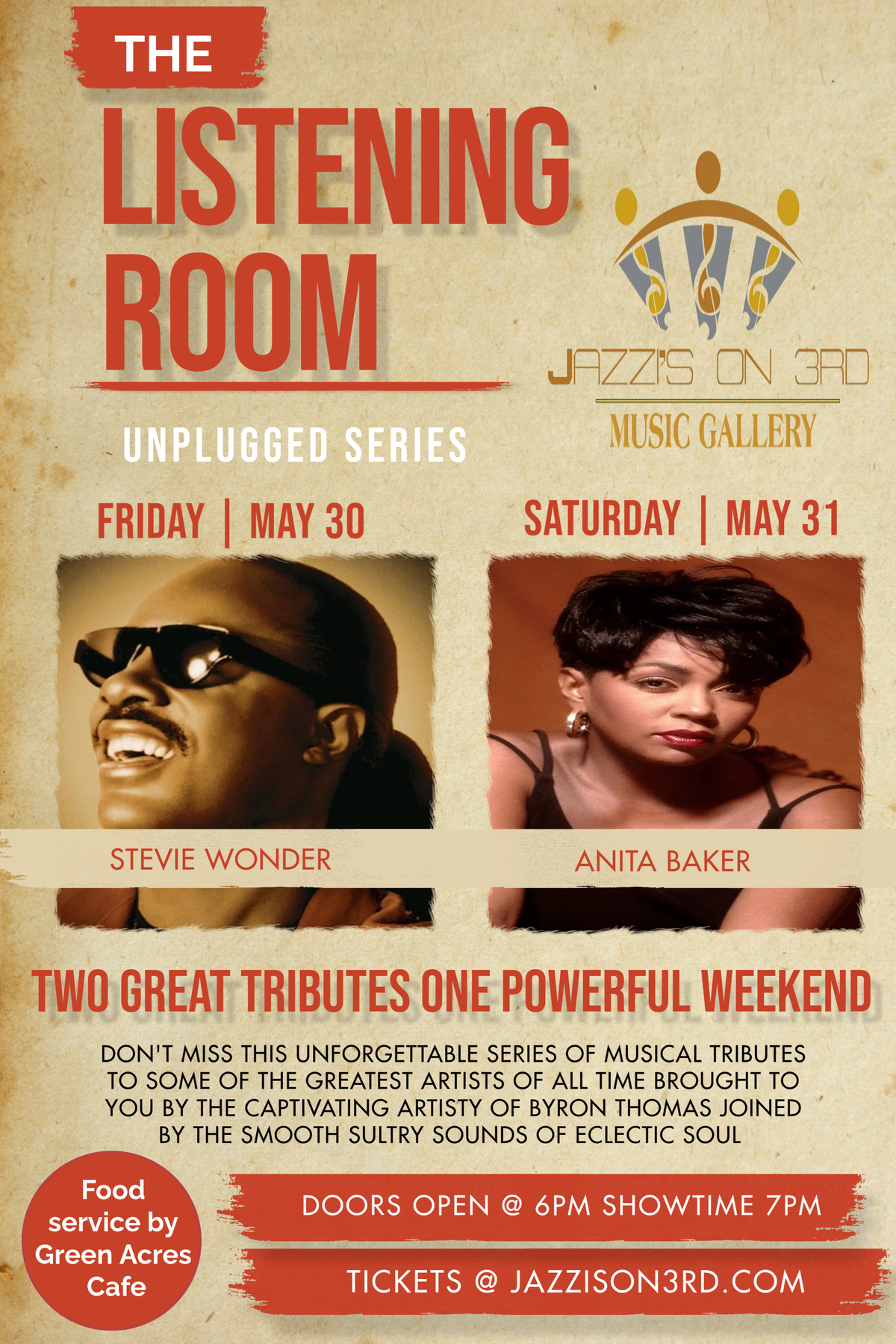 The Listening Room…Unplugged A tribute to Stevie Wonder and Anita Baker