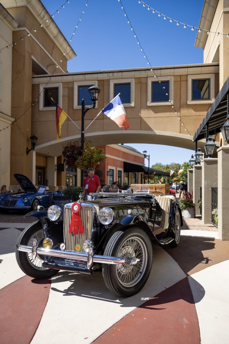 Classic European cars line the walkways of Renaissance at Colony Park during Euro Fest in Ridgeland, Mississippi