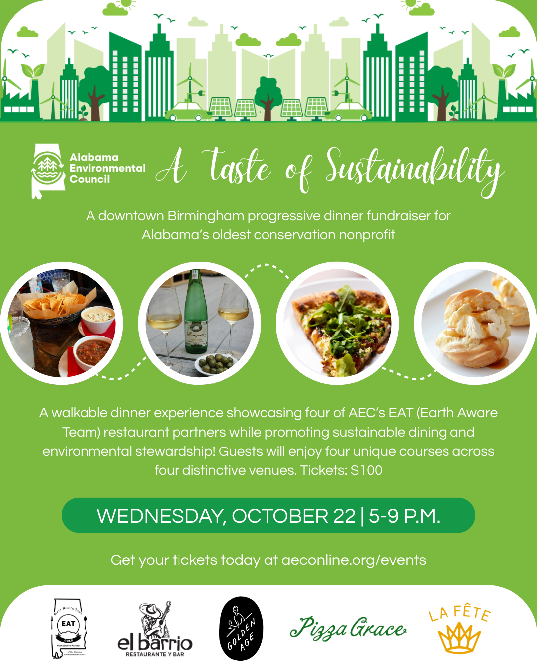 A Taste of Sustainability dinner fundraiser for Alabama Environmental Council