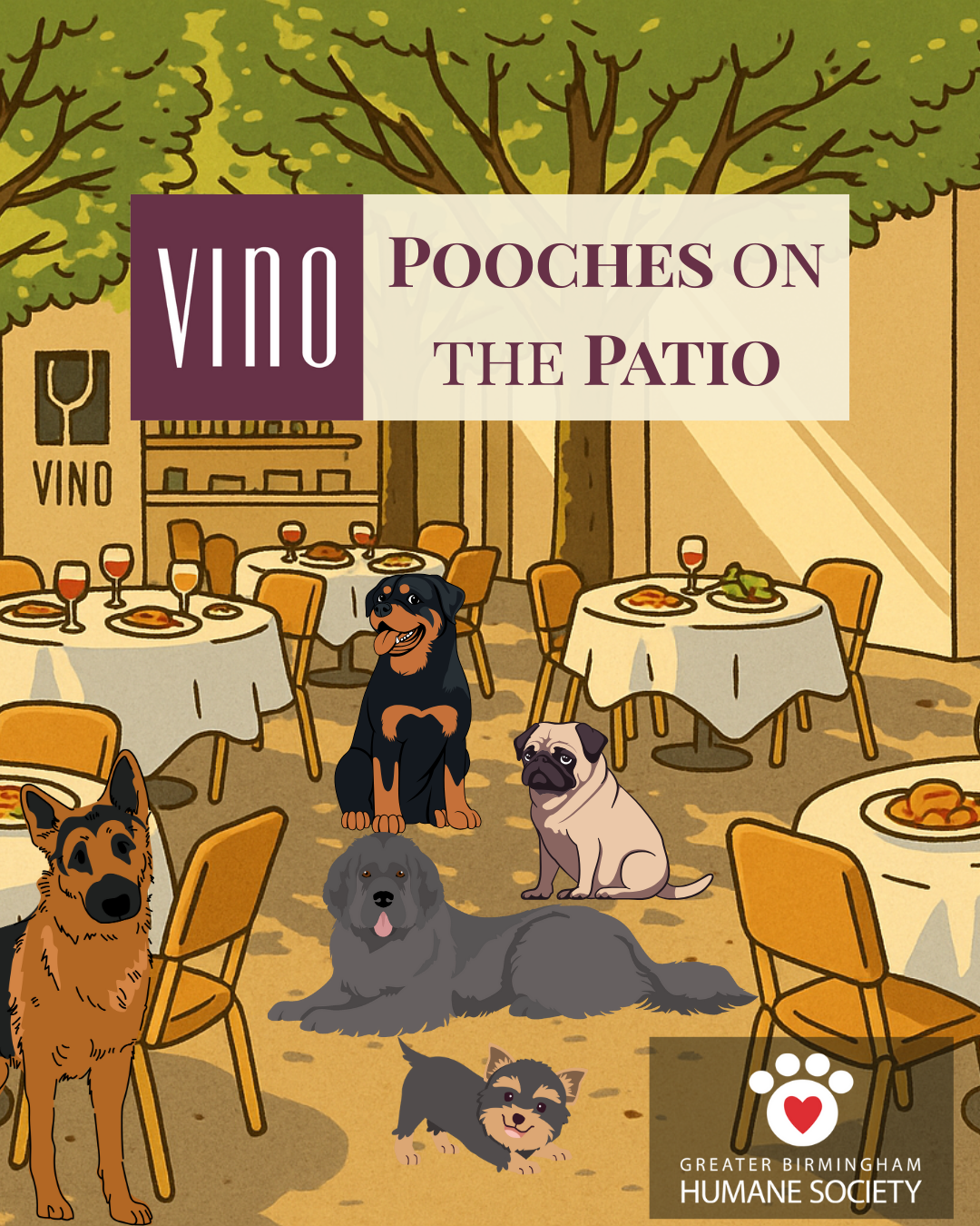 Pooches on the Patio at Vino