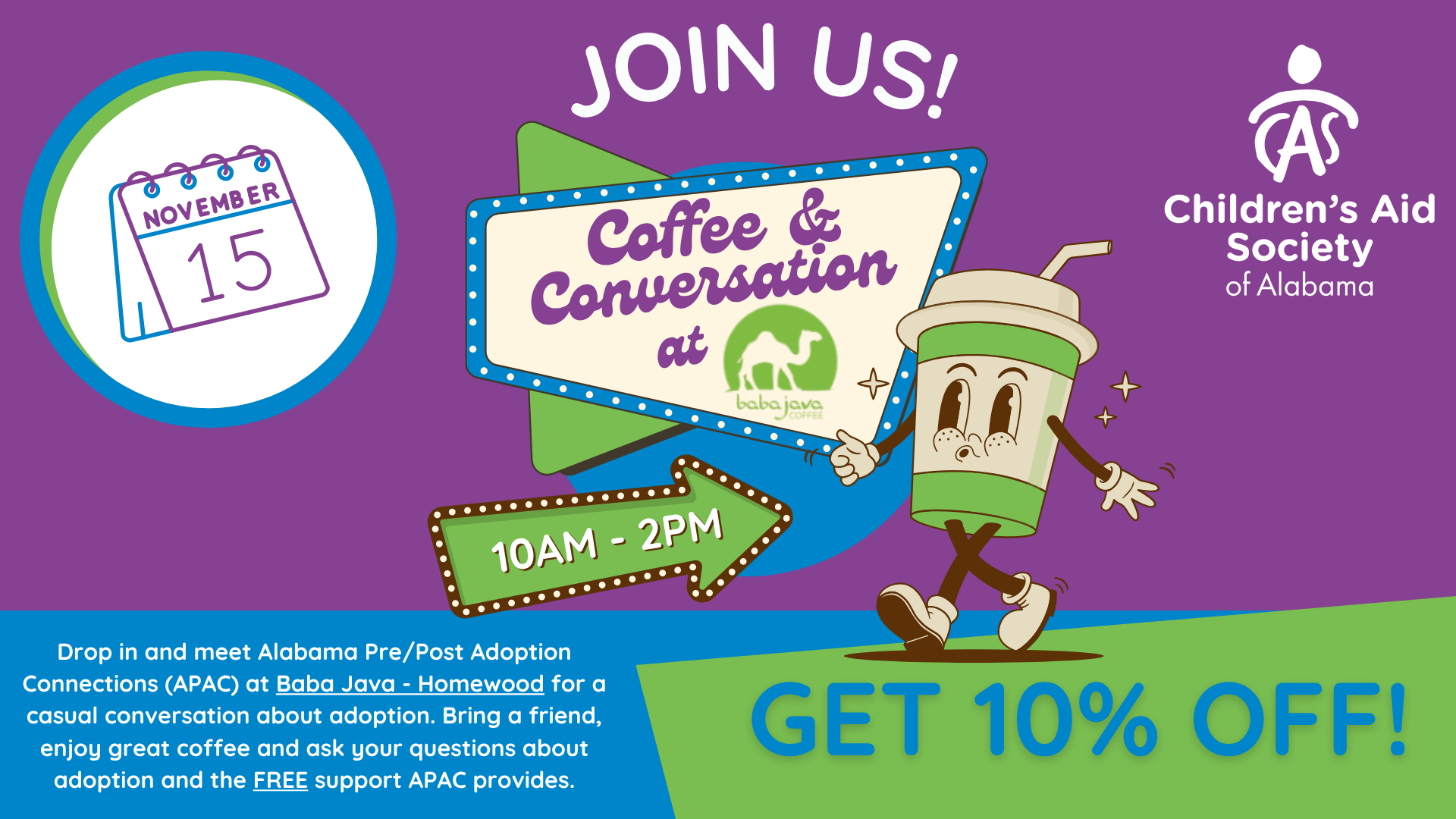 Coffee & Conversation with APAC Adoption at Baba Java Homewood Coffee & Conversation with APAC Adoption at Baba Java Homewood