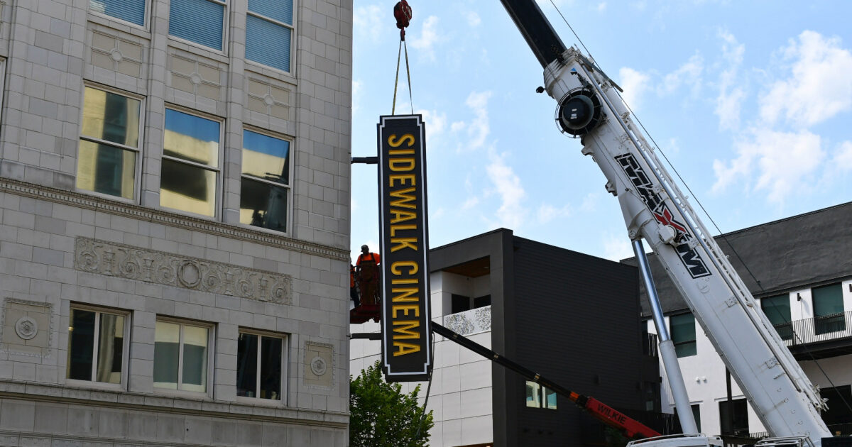 Sidewalk Cinema installs new sign ahead of 28th annual film festival